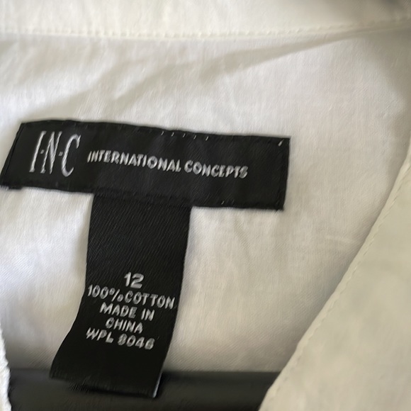 Inc International Concepts elegant white cotton lace short sleeves blouse - Picture 6 of 6